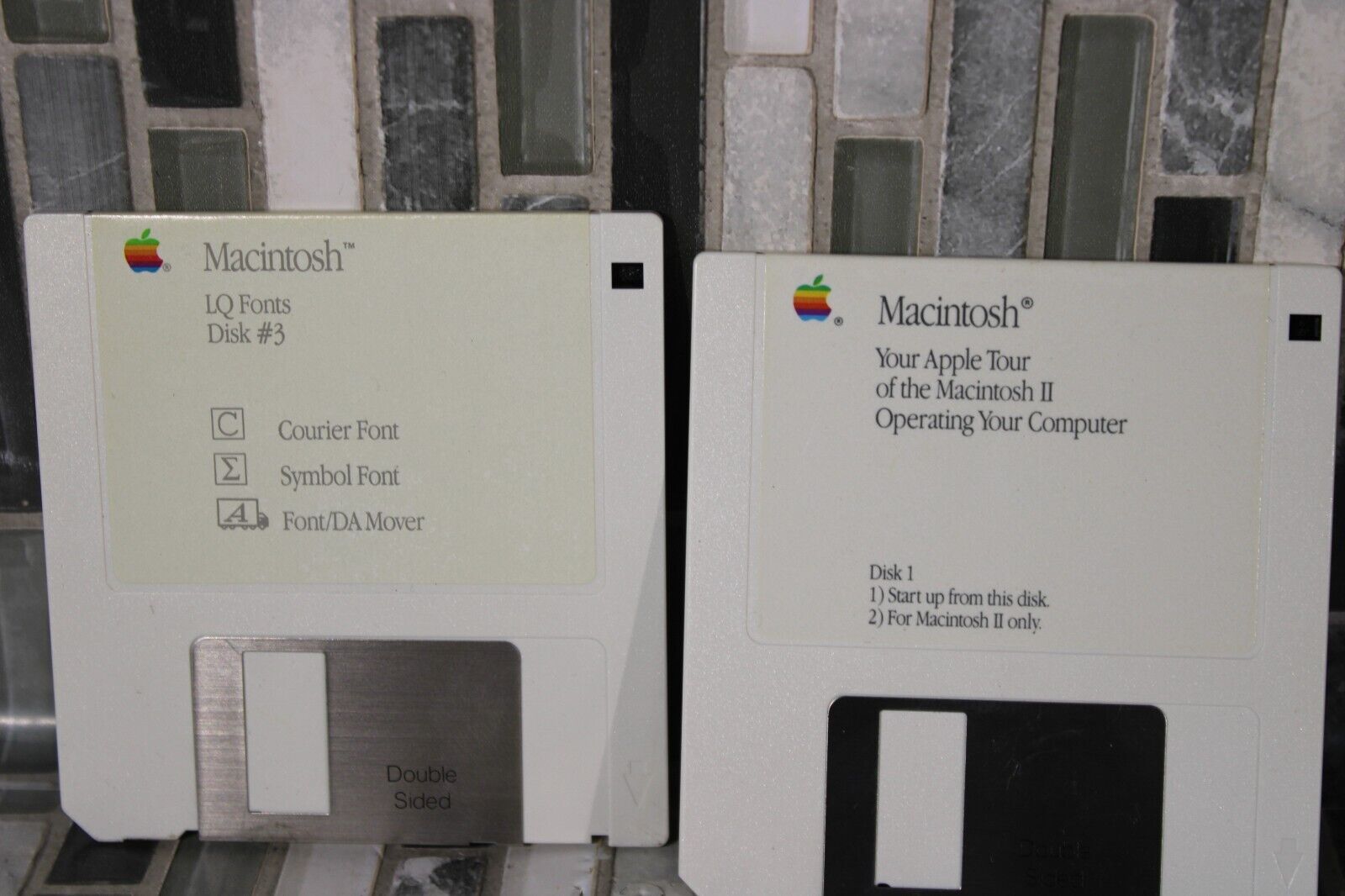 Apple Macintosh Vintage Set of 2 Floppy Disks