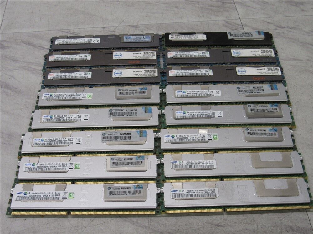 256GB SERVER RAM KIT (16 x 16GB) 4RX4 PC3-8500R DDR3 MEMORY Mixed Brands TESTED