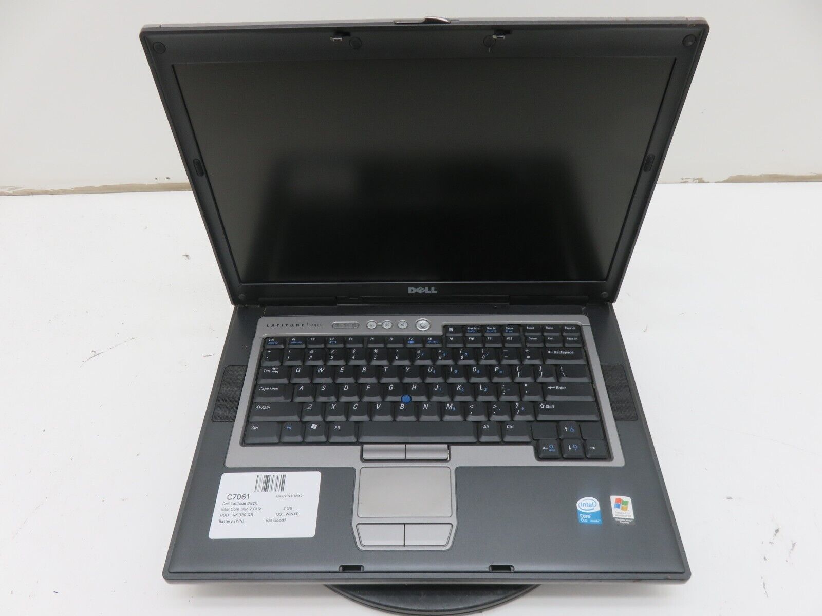 Dell Latitude D820 Laptop Intel Core 2 Duo 2GB Ram 320GB HDD Windows XP NoBatt