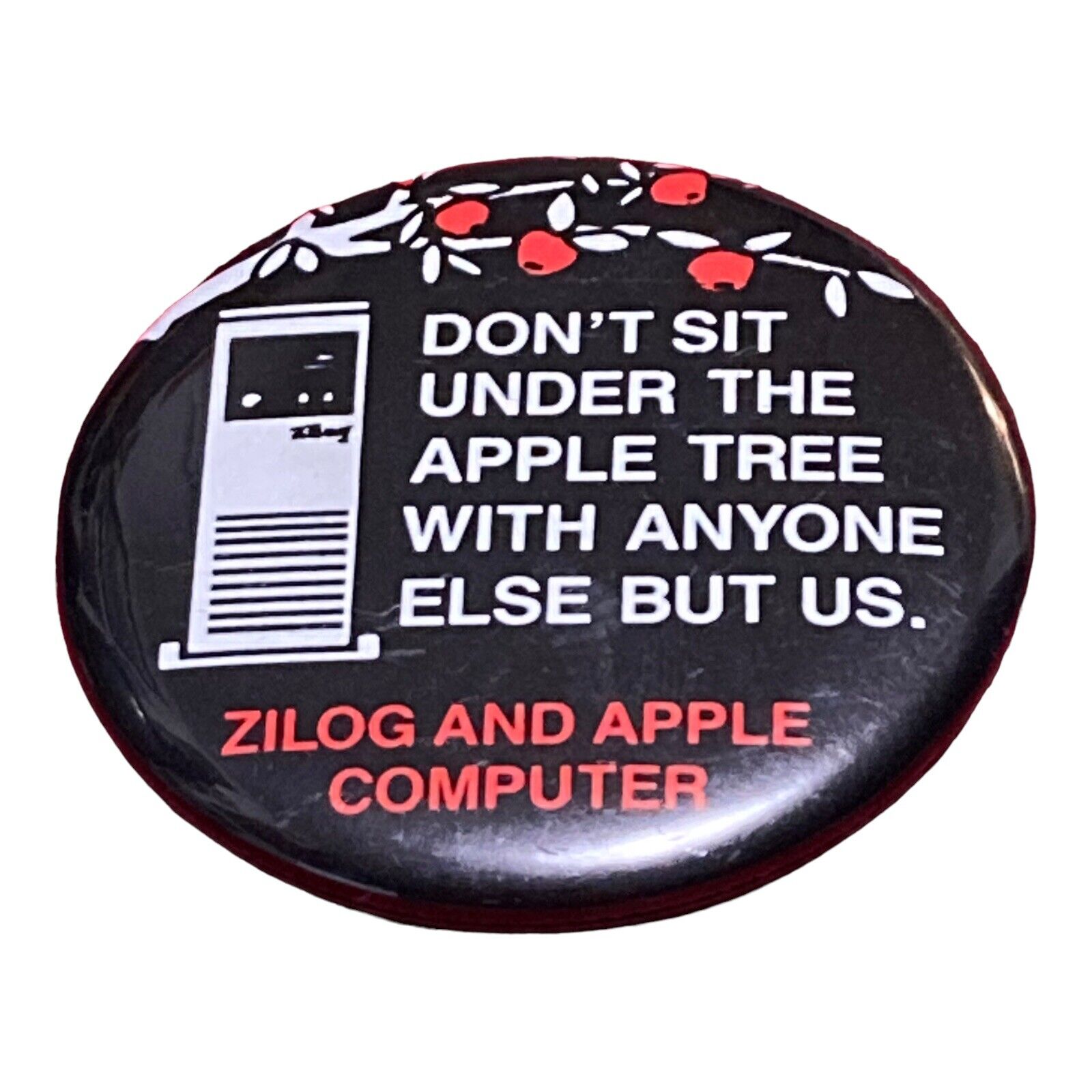 Apple Computer & Zilog Pin Back Button Promotional Promo 2.25 Vintage 