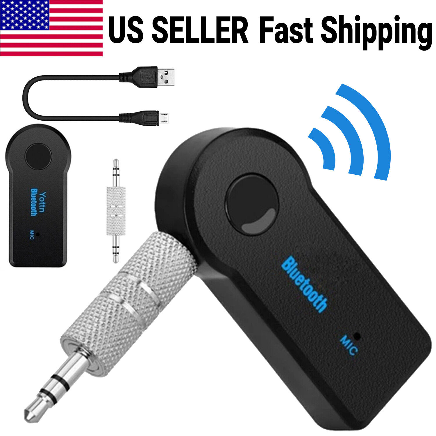 Bluetooth Receiver Adapter Wireless 3.5mm Jack Audio For Car Music Headphone AUX