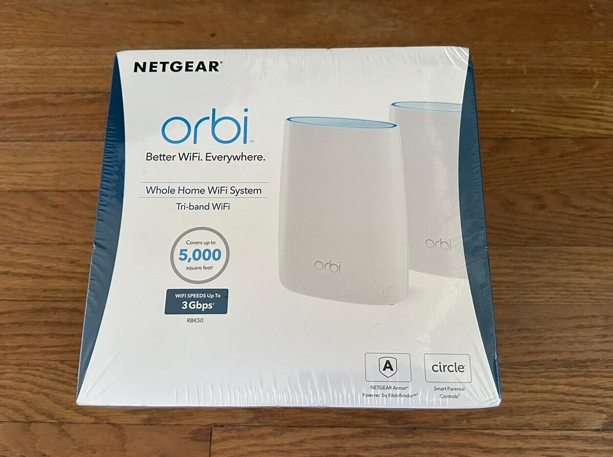 NEW Netgear Orbi AC3000 TriBand Whole Home Mesh WiFi Router System RBK50-100NAS