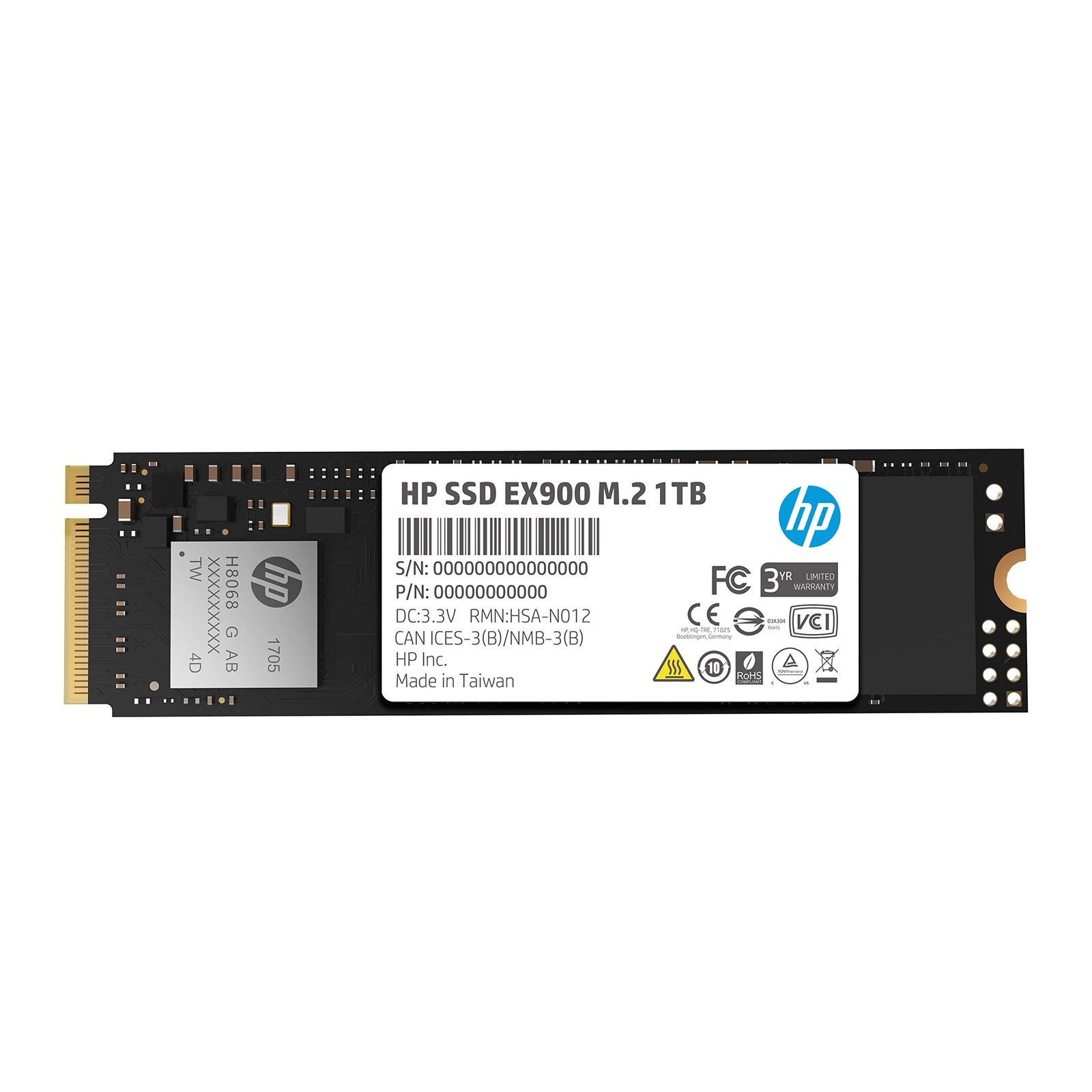 HP EX900 M.2 - 1TB - PCI-Express 3.0 x4 3D TLC Internal SSD - 5XM46AA#ABC