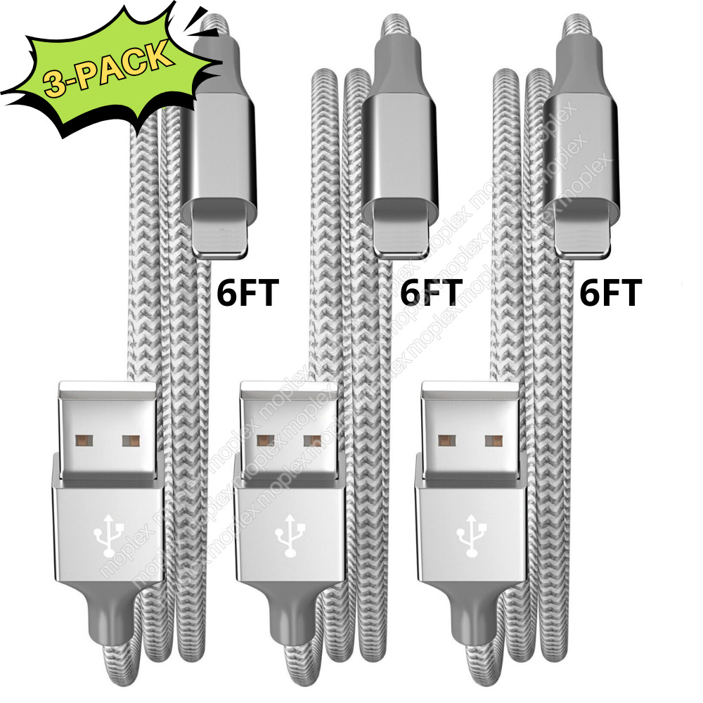 3-Pack 6FT USB Fast Charger Cable Charging Cord For iPhone 14 13 12 11 Pro Max X