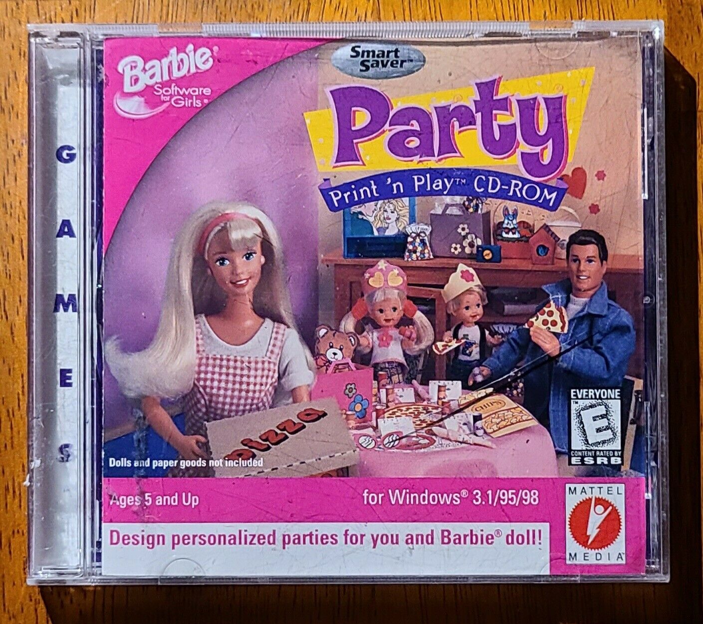 Vintage Mattel 1997 Barbie Party Print \'n Play CD-ROM PC Game