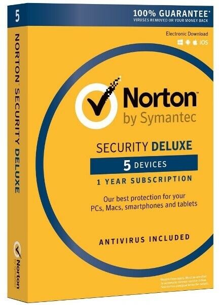 Norton Security Deluxe 3.0 For 5 Devices Brand New Digital Download US Only