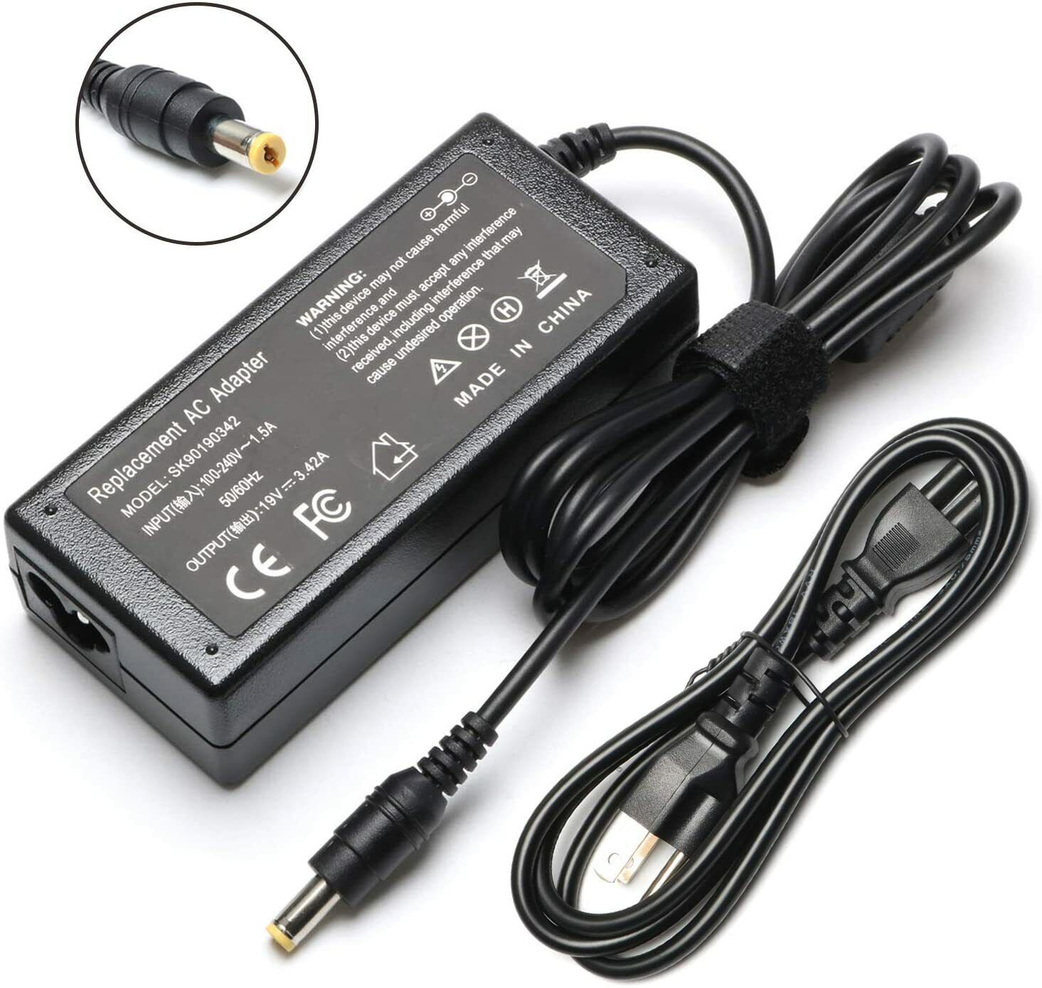 19V AC Adapter Power Cord Monitor for Acer LCD H236HL SA230 G276HL S230HL G246HL