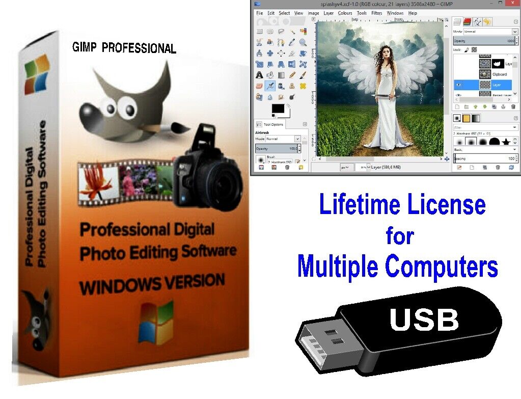 NEW Pro  GIMP SHOP Photo Graphics Camera Image Editing Software 2022v   USB