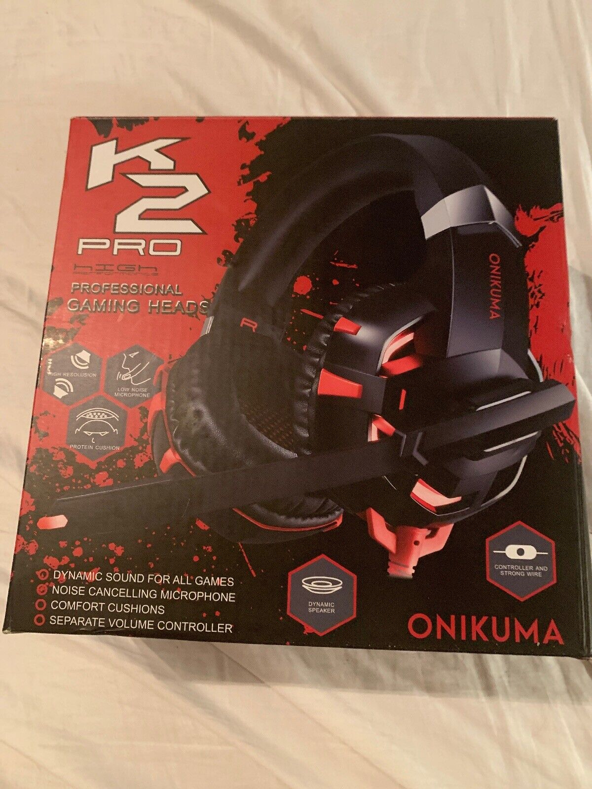 Professional Gaming Headphones Onikuma K2 Pro Red and Black Nintendo switch