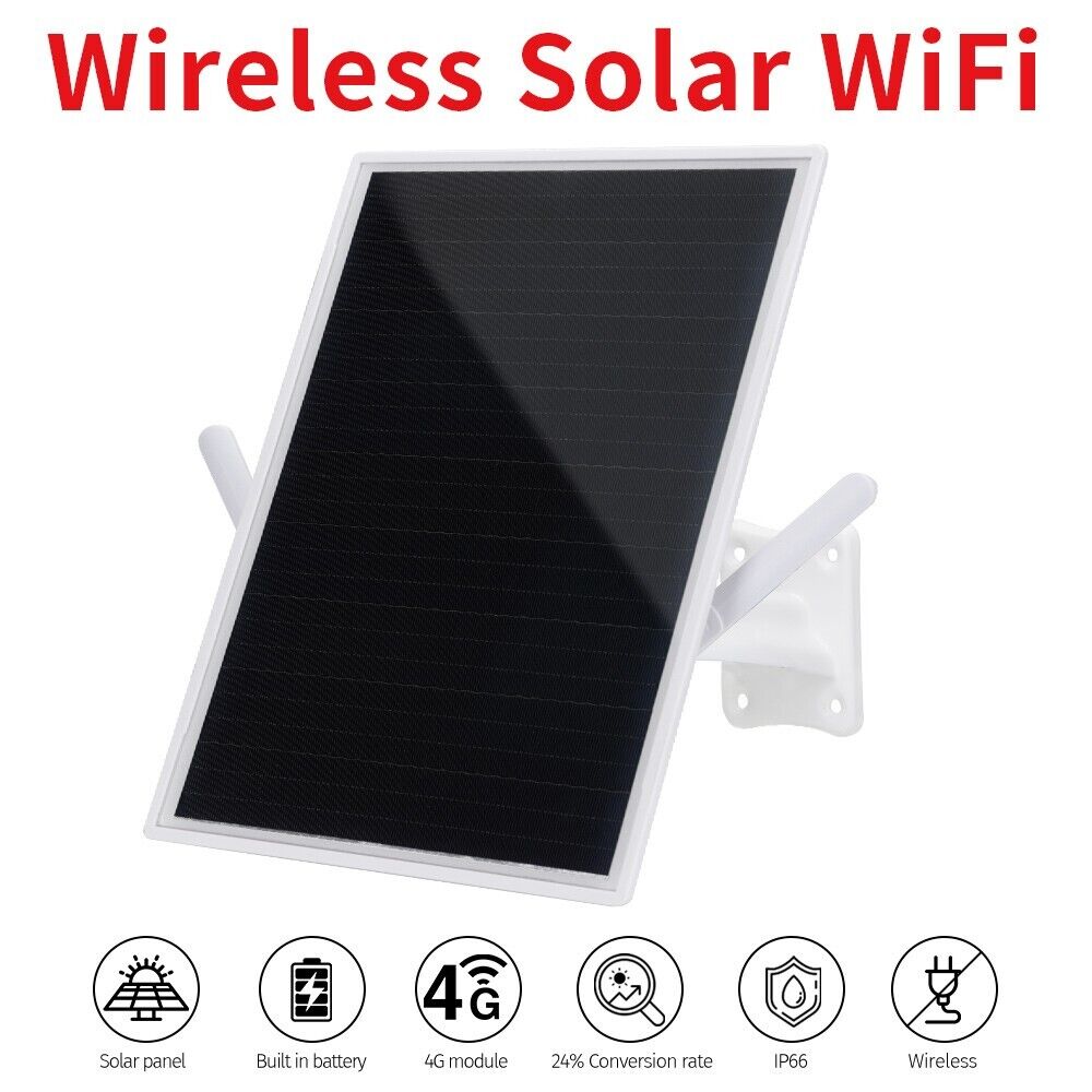 15W Solar Panels Powered 4G Wireless WiFi For Outdoor Security Camera 8 Devices