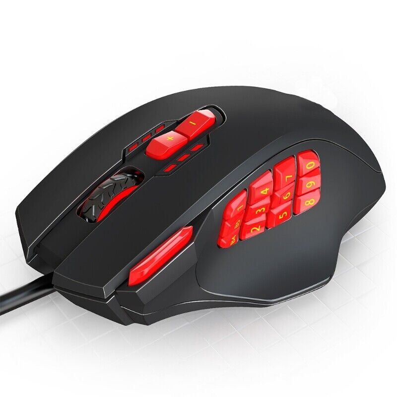 Multi-key Competitive Gaming Mouse 12Programmable Side Button Corded Mouse