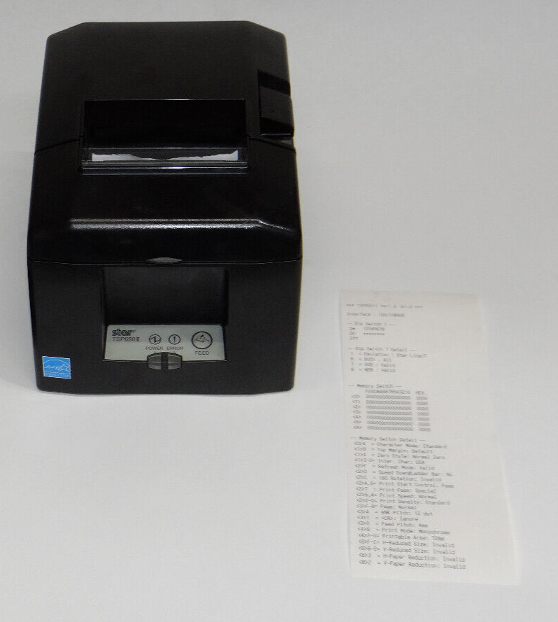 Star TSP650 II Thermal POS Receipt Printer RJ-45 NO AC Adapter **TESTED 654IIE3