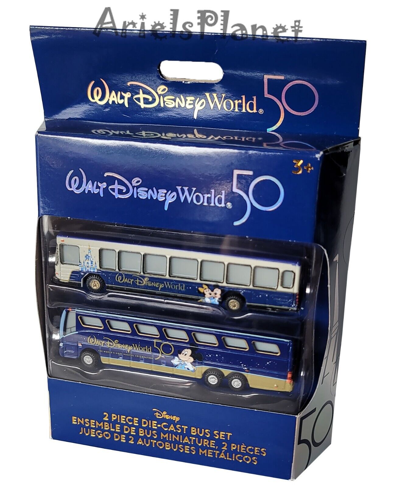 Walt Disney World Parks 50th Anniversary Celebration 2 pc. Die-Cast Bus Set