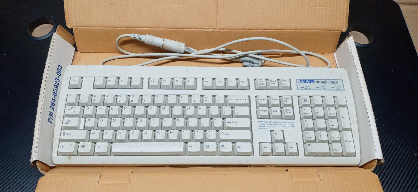 NMB TECHNOLOGIES RT2257TW,  New Vintage QWERTY Wired Keyboard 5-Pin DIN