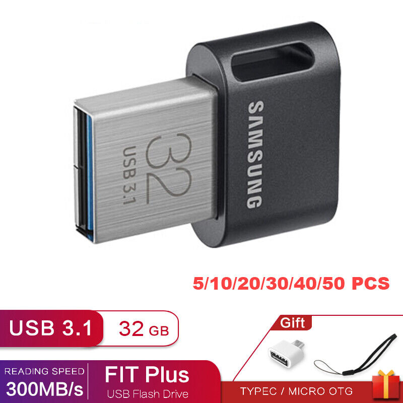 5-50PCS Samsung FIT Plus Tiny UDisk 32GB USB3.1 Flash Drive Memory Stick a Lot