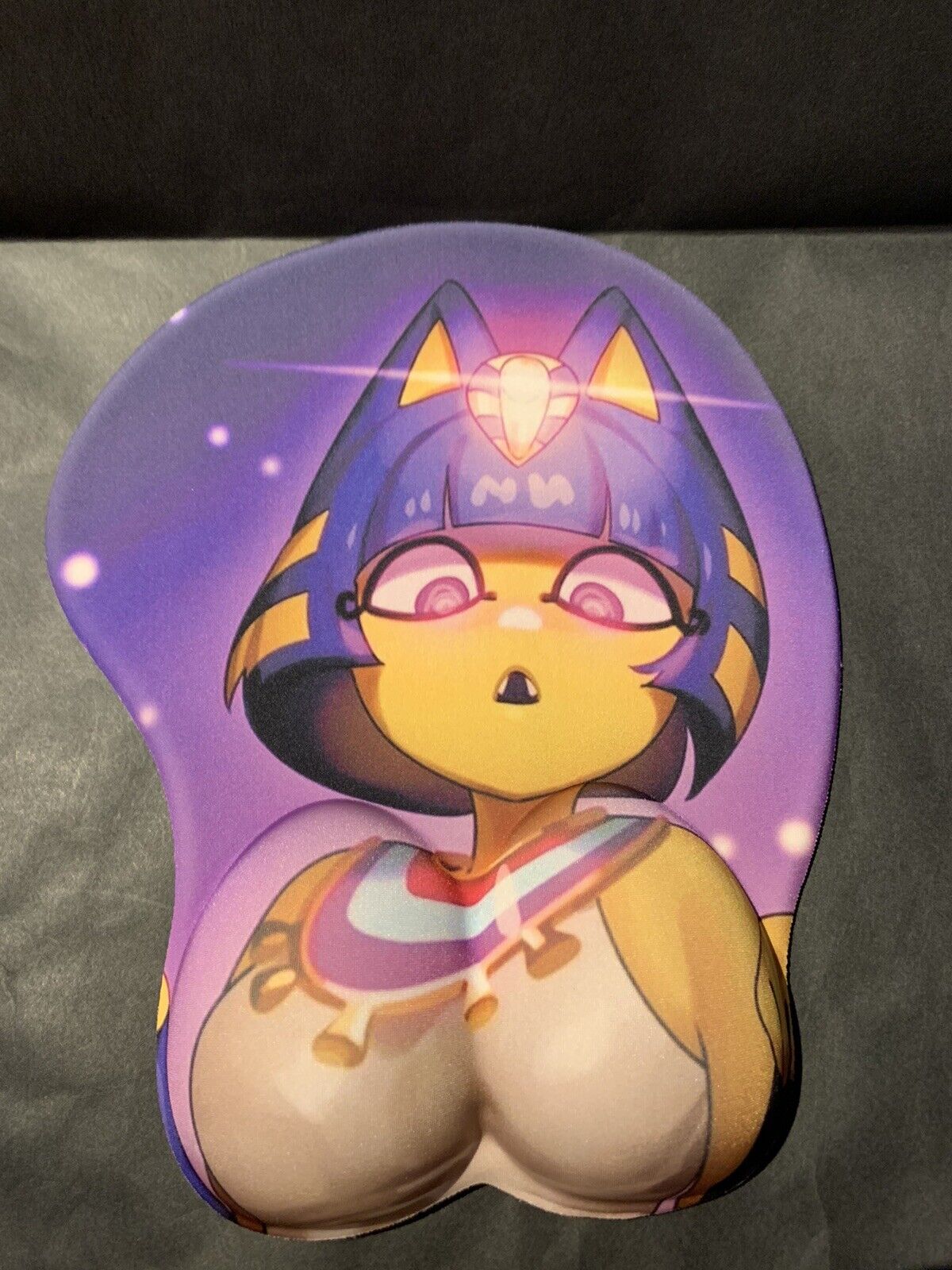 Ankha Purple Cat Sexy Girl Mousepad With Wrist Rest Soft Gaming Pad Unique Rare