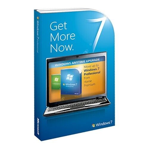 NEW SEALED Microsoft Windows 7 Home Premium to Professional Anytime Upgrade