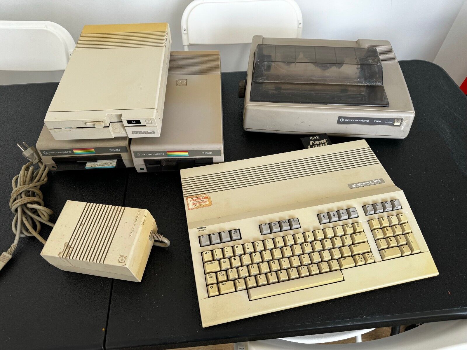 Commodore 128 Computer with Power Supply, Printer, Disk Drives