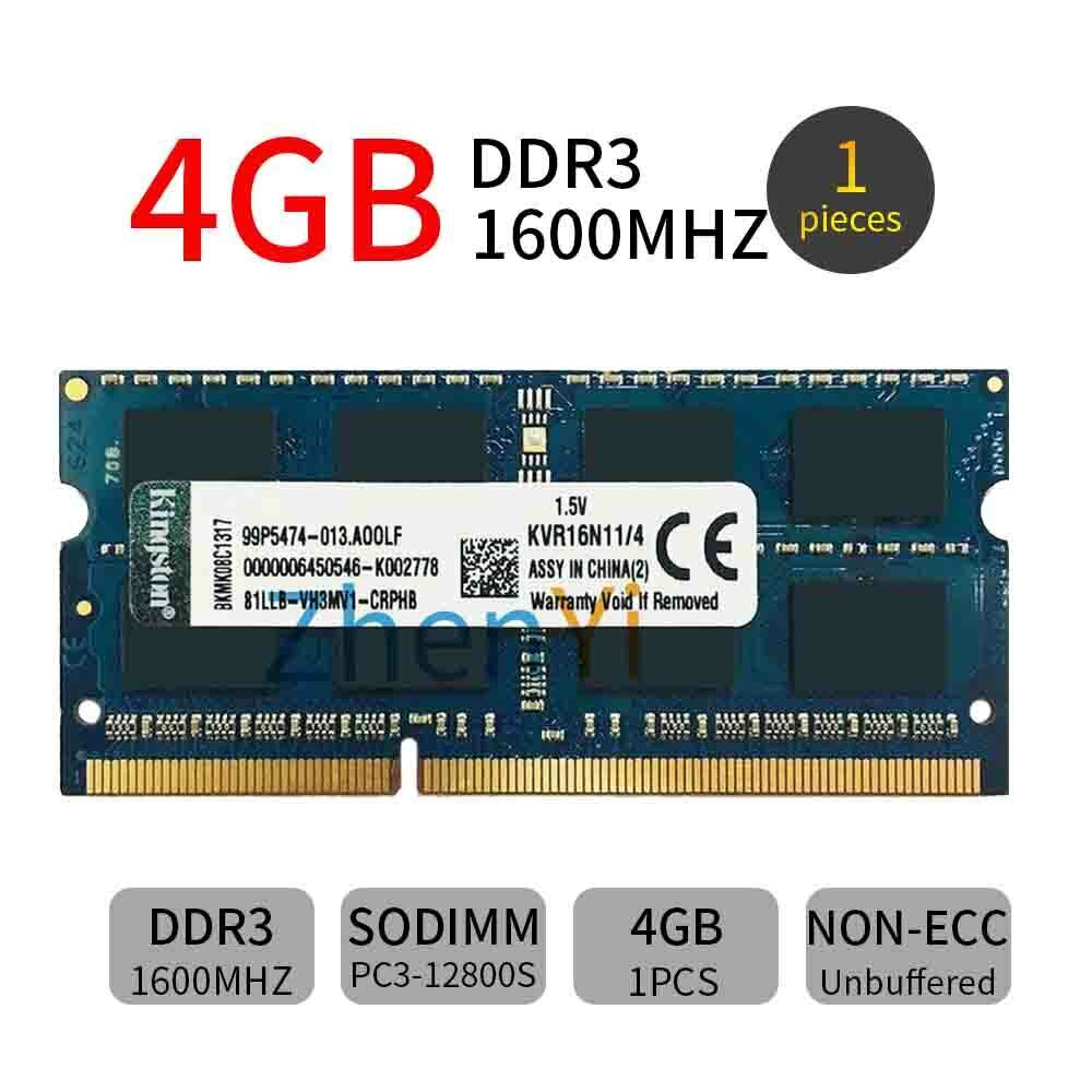 32GB 16GB 8GB 4GB DDR3 PC3-12800 KVR16N11/4 Laptop Memory For Kingston Lot BT