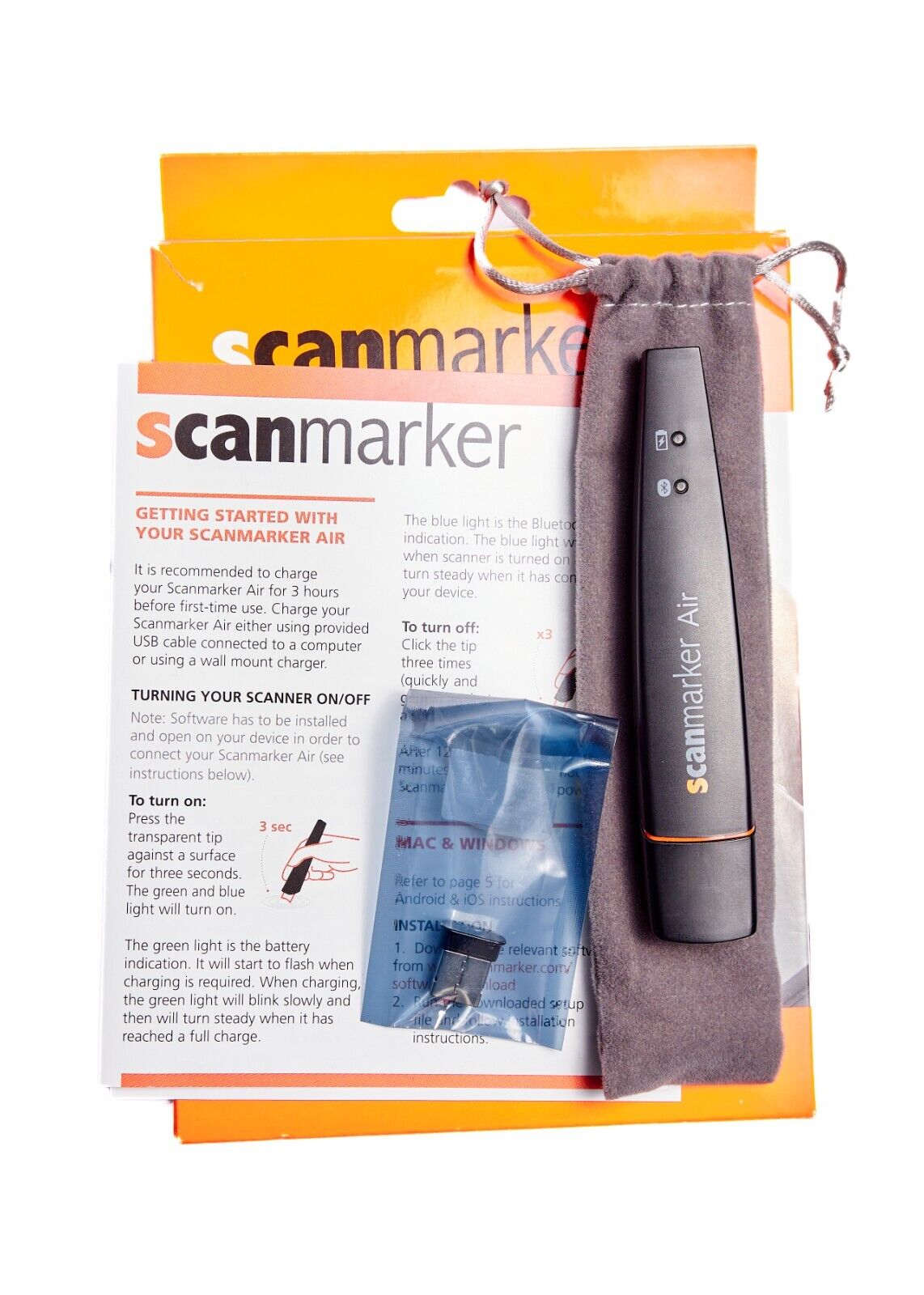 Scanmarker Air Digital Highlighter Pen Scanner and Reader USB-Free Shipping