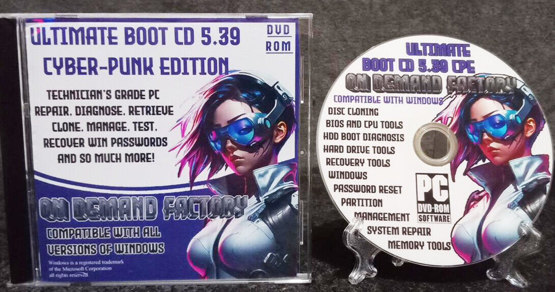 Ultimate Boot CD 5.39 DVD UBCD PC repair diagnose recovery Cyber Punk Edition