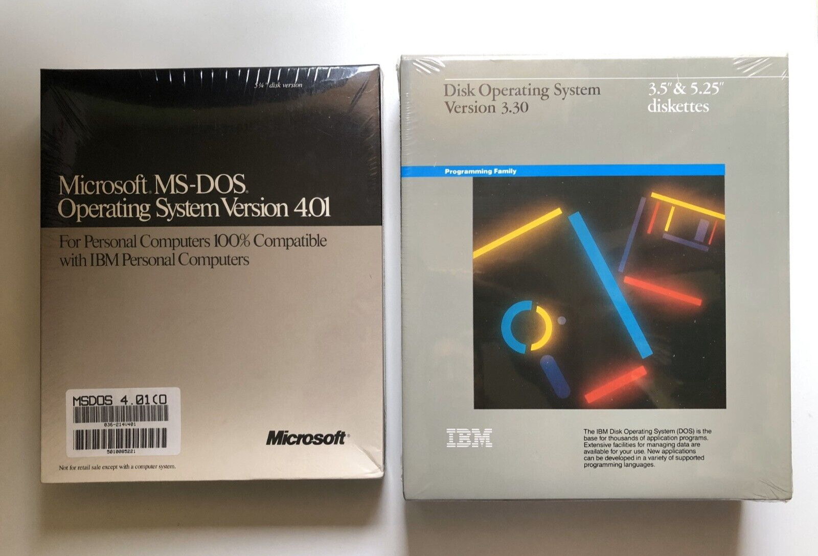 Vintage IBM DOS 3.3 & MS-DOS 4 OS SET / BRAND NEW Sealed