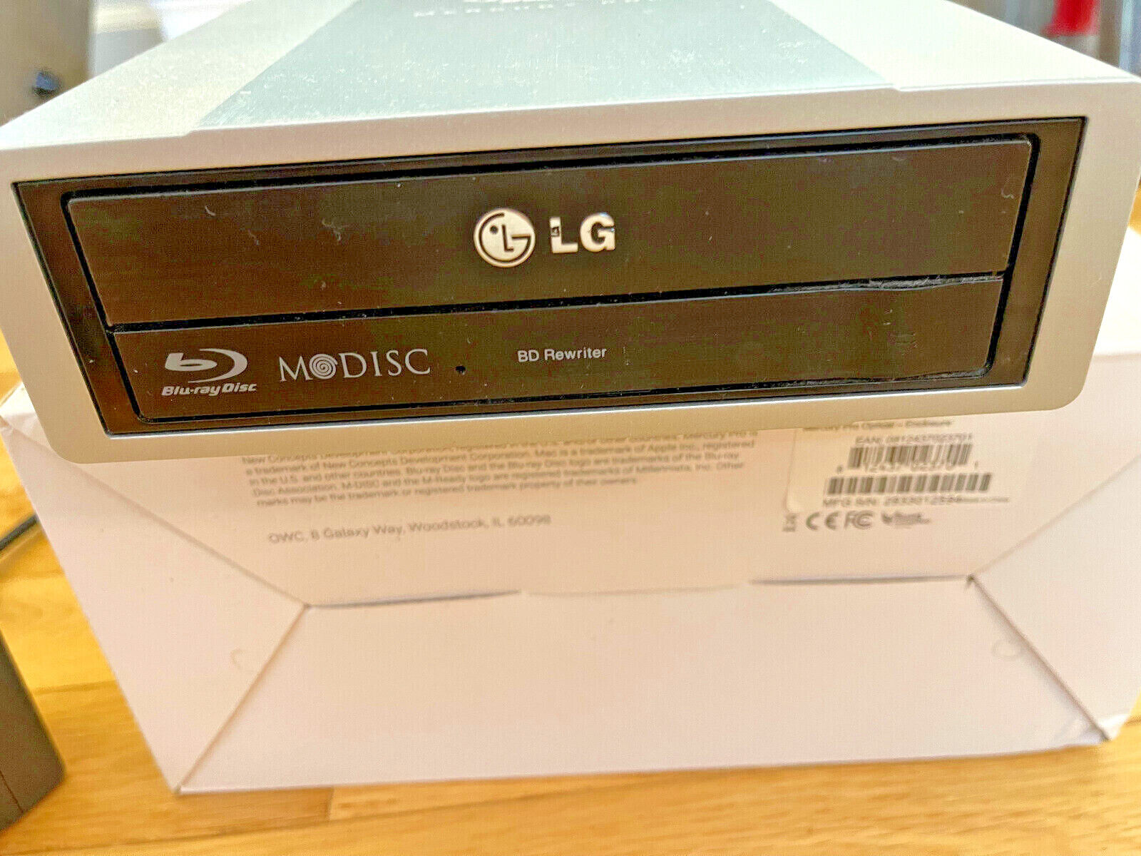 LG bluray Disc Rewriter + OWC optical closure + 50 New Bluray discs Bundle
