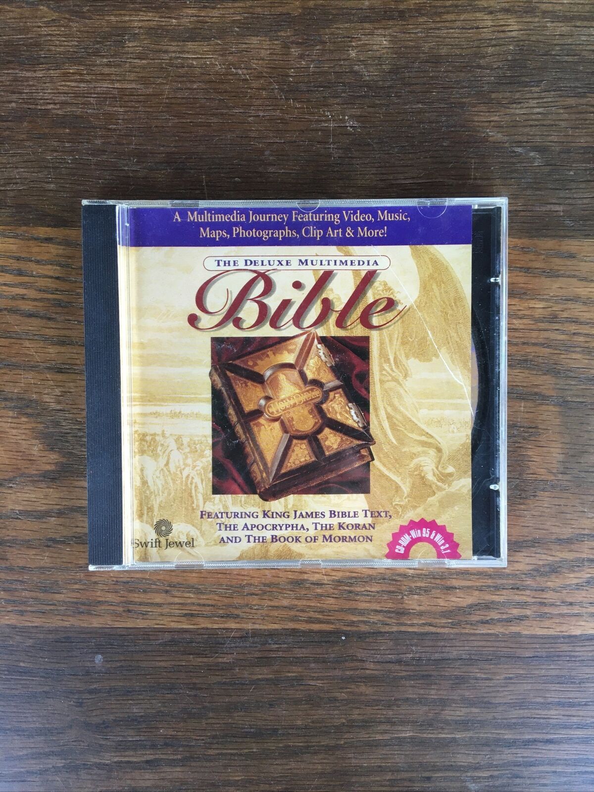 Deluxe Multimedia Bible CD King James Koran More Windows 95 3.1 Clipart Vintage