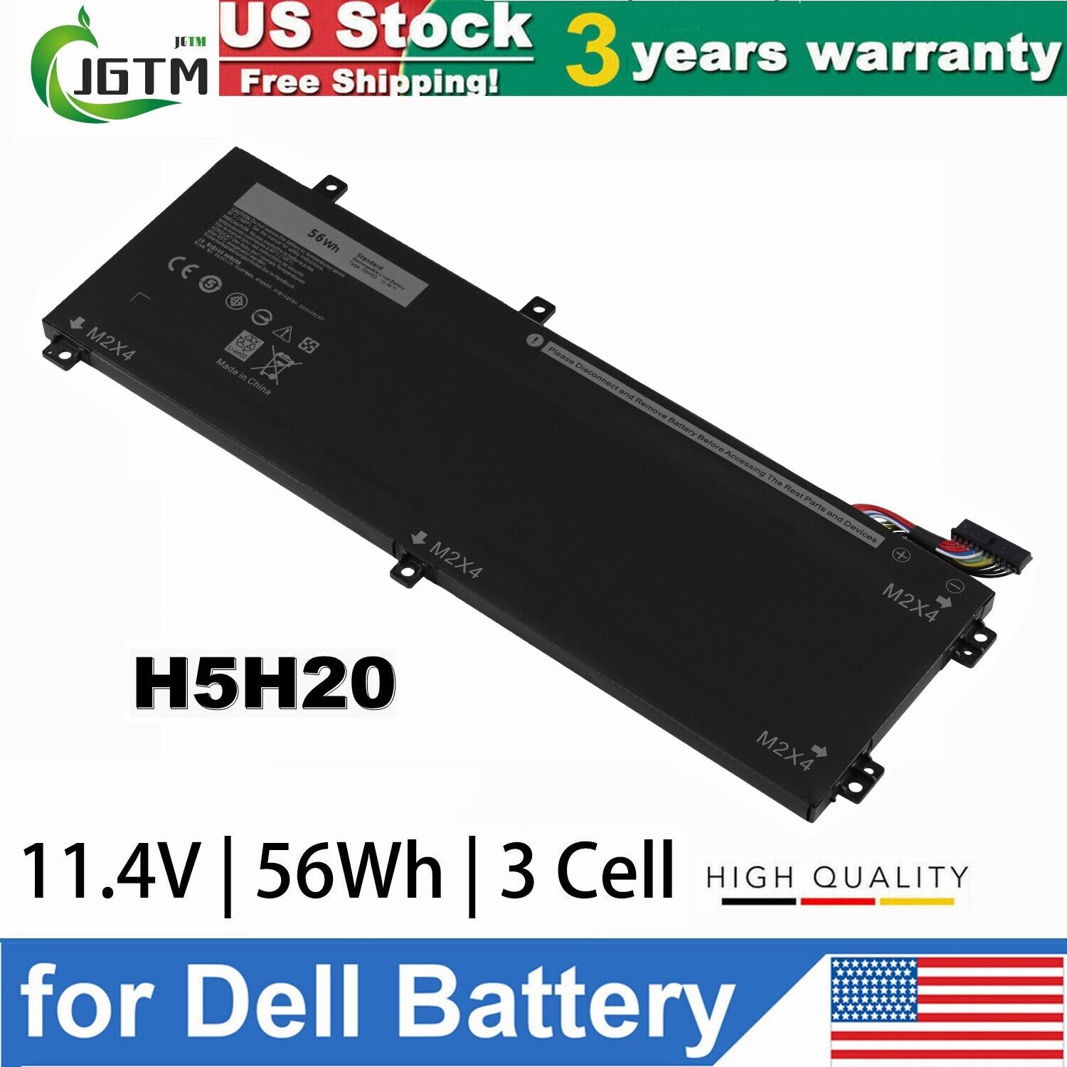H5H20 Battery For Dell Precision 5510 5520 5530 5540 XPS 15 9560 9550 9570 56Wh