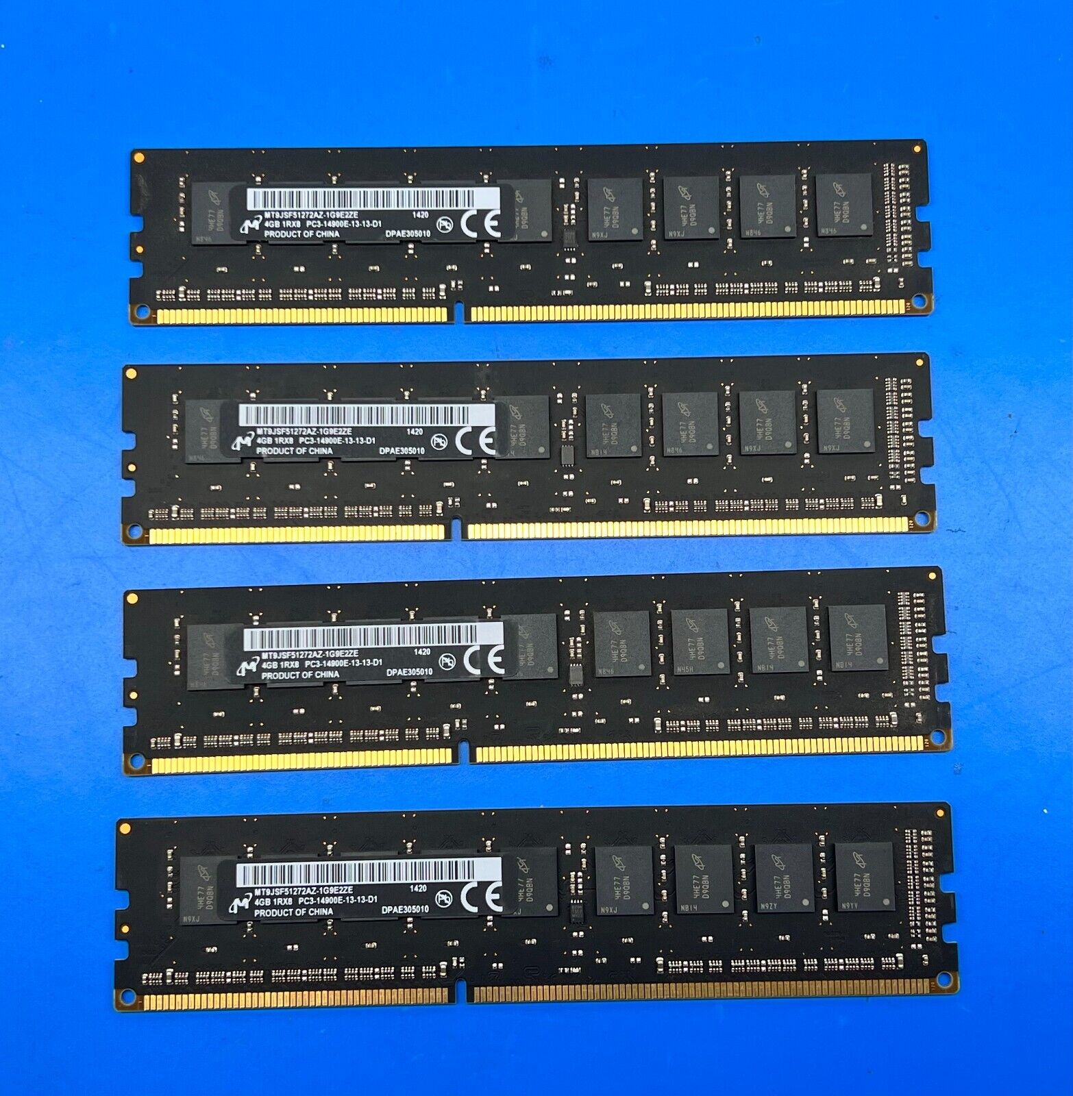 Micron 16GB (4x 4GB) 1Rx8 PC3-14900E DDR3-1866MHz ECC RAM MT9JSF51272AZ-1G9E2ZE