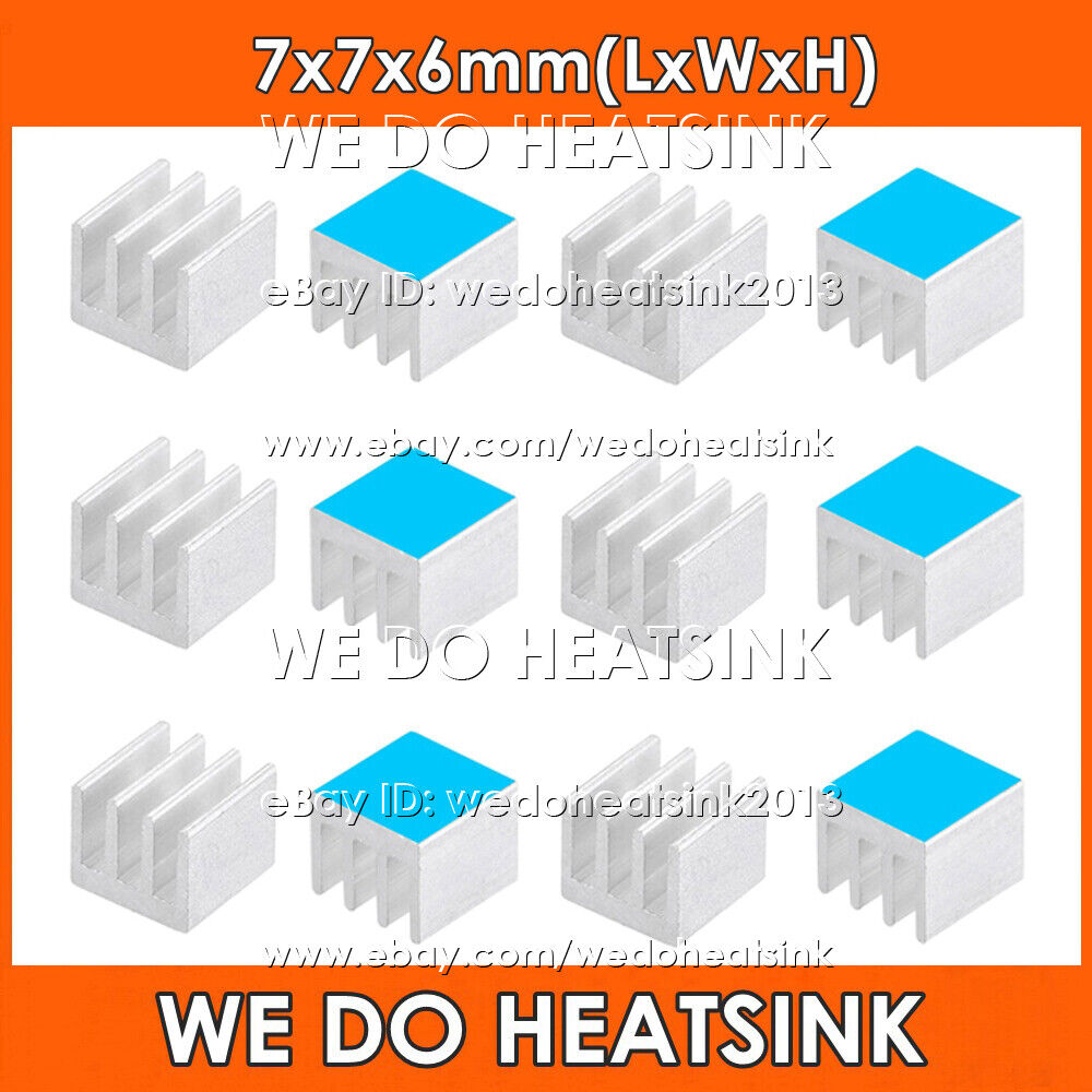 7x7x6mm Heatsink 4 Color Radiator Cooler With Thermal Adhesive Tape for IC Chips