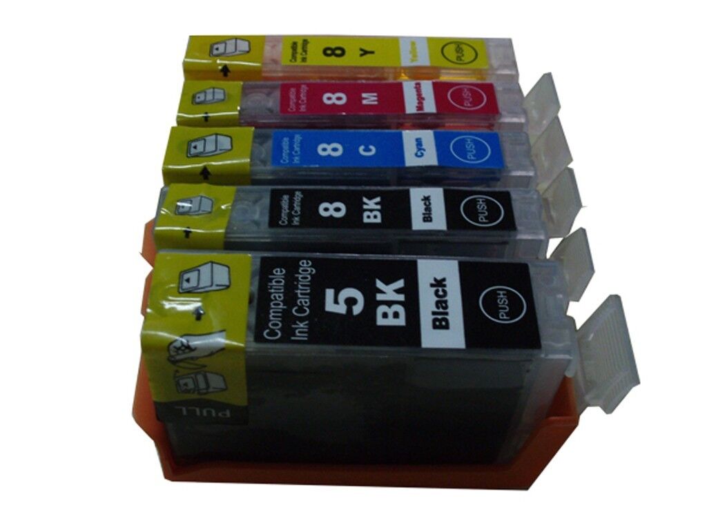 For canon Pixma MP530 MP530R MP600 PGI-5BK CLI-8  ink cartridge 5 pack 