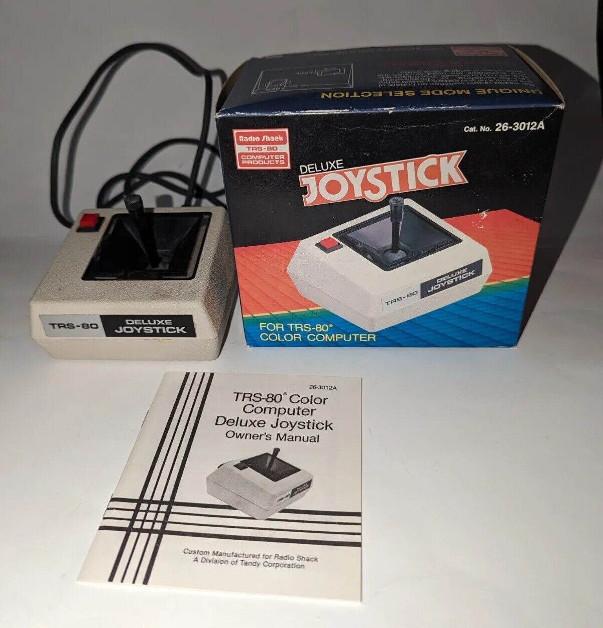 Tandy TRS-80 Deluxe Joystick CoCo Color Computer Tested In Box Controller CIB