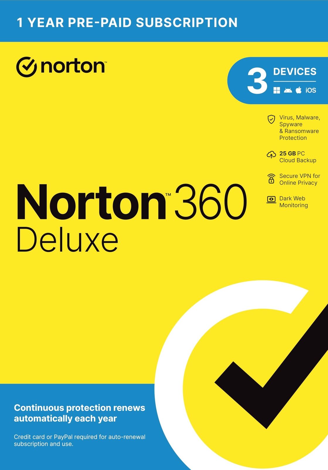 Norton 360 Deluxe 2024, Antivirus Software For 3 Devices With Auto Renewal - Inc
