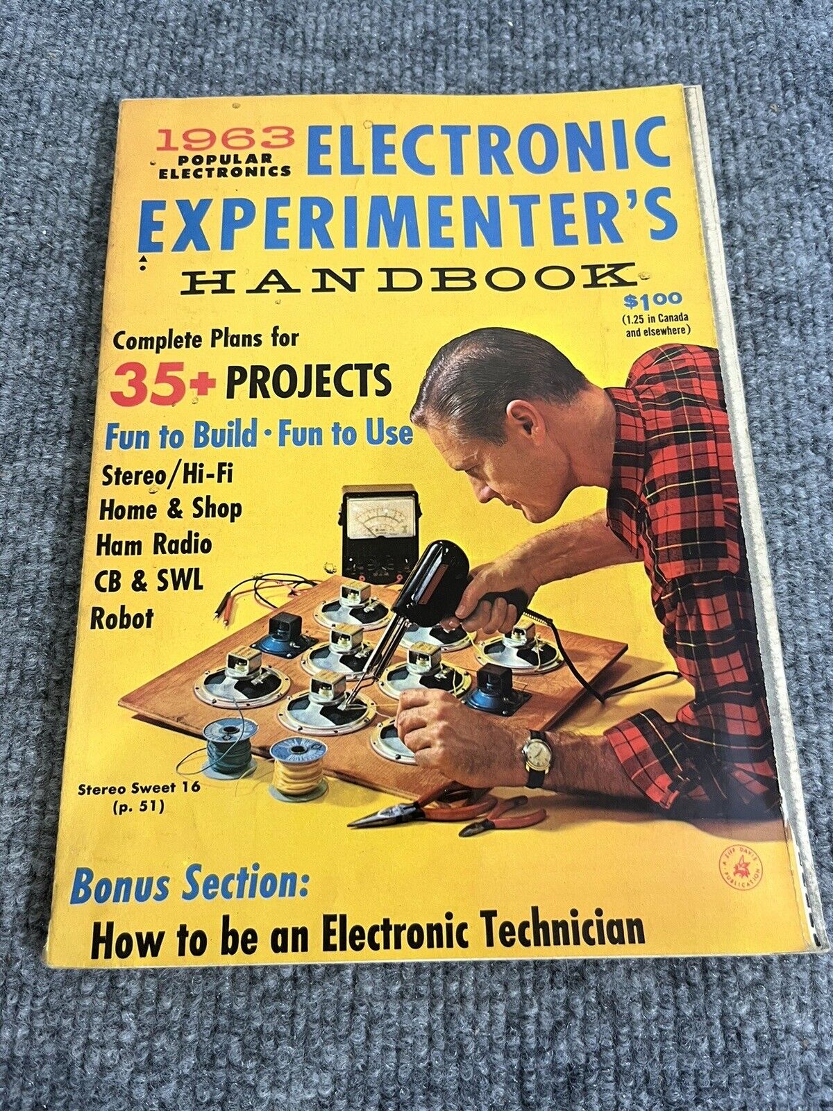 Popular Electronics Experimenter\'s Handbook 1963  many vintage DIY projects