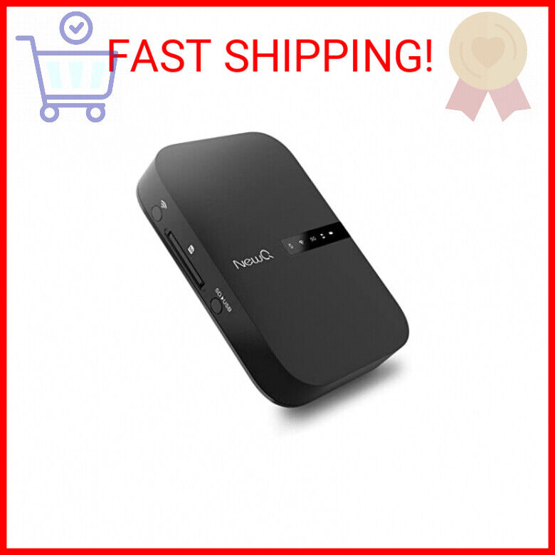 NewQ Filehub AC750 Travel Router: Portable Hard Drive SD Card Reader & Mini WiFi