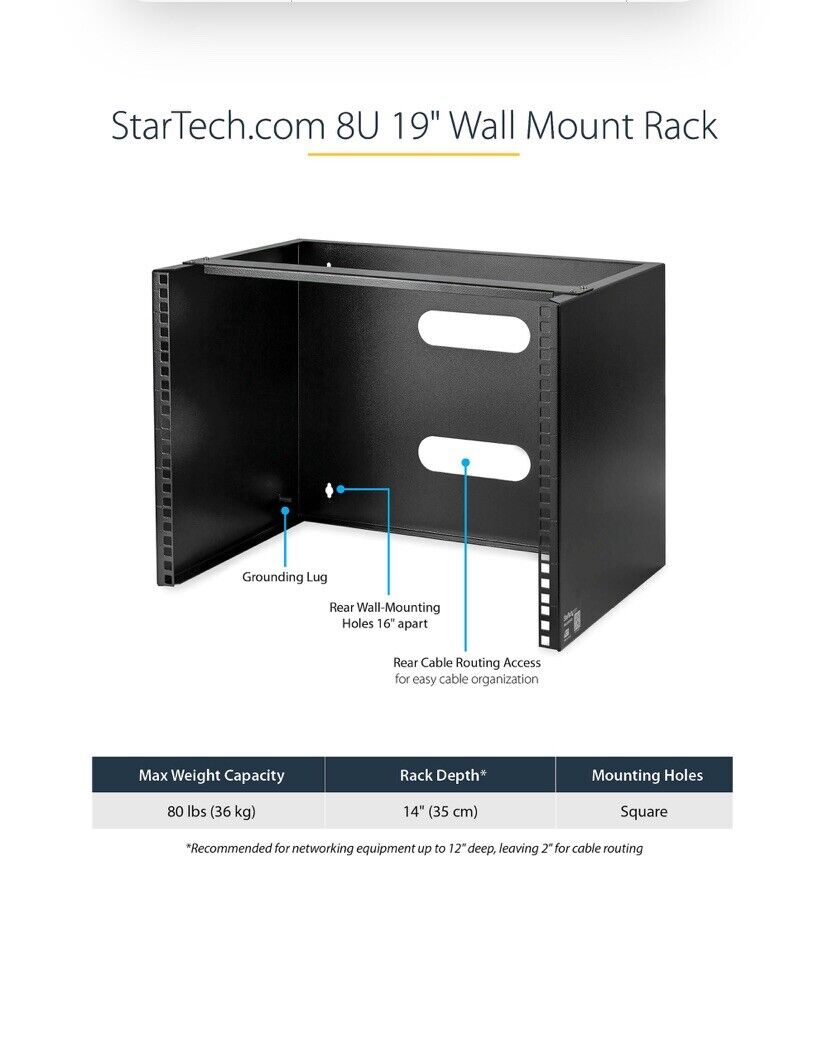 StarTech Wall-Mount Bracket - 8U