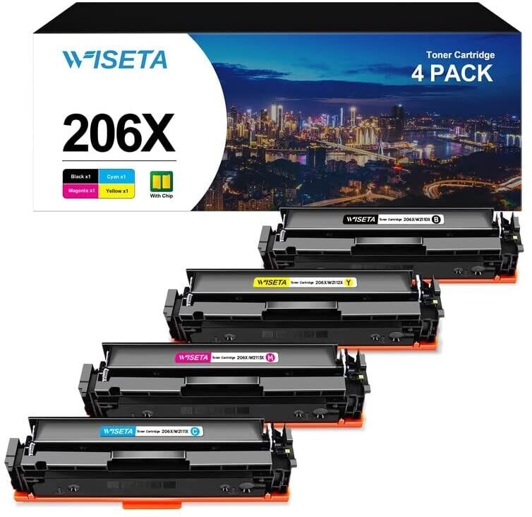 206X Toner Cartridges 4 Pack High Yield (with CHIP) Compatible Toner Cartridge