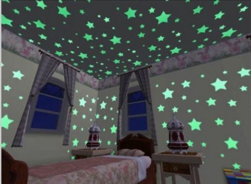 100Pcs Wall Stickers Home Decor Glow In The Dark Star sticker Decal Kids room