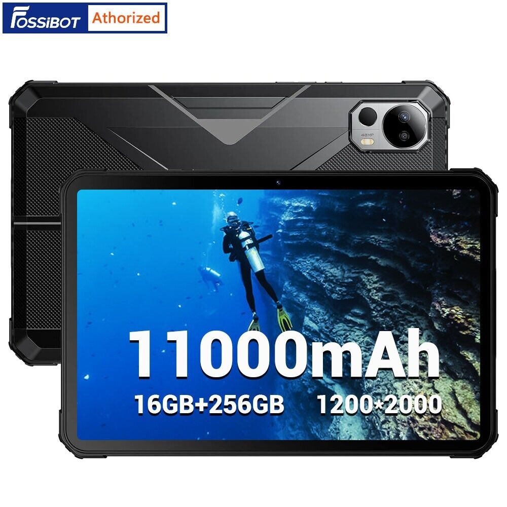 FOSSIBOT DT1 Tablet PC Rugged eBook Readers 11000mAh 48MP 16GB+256GB Android 13 