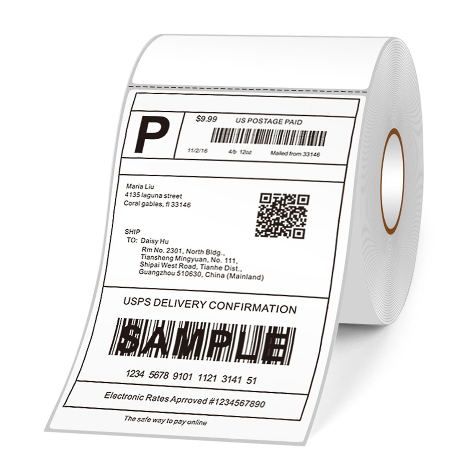 Thermal Shipping Labels Roll Shipping Package Thermal Printer All-Purpose I8E0