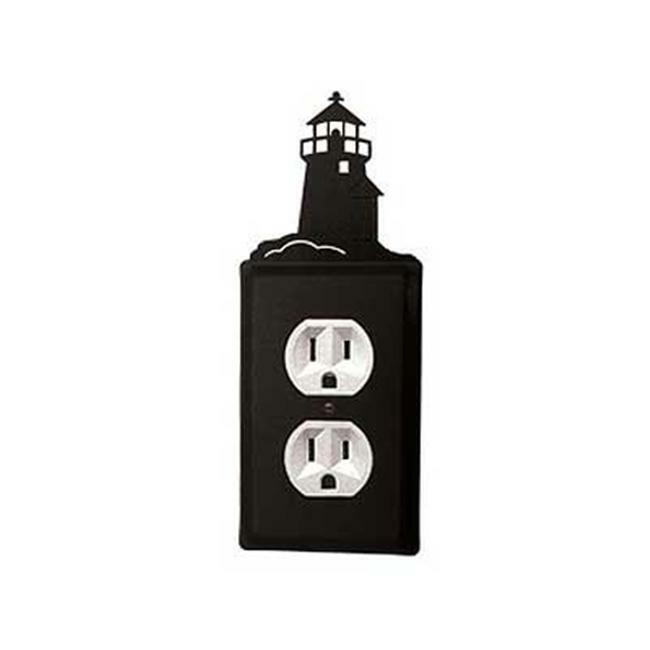 Village Wrought Iron EO-10 Lighthouse Outlet Cover-Black