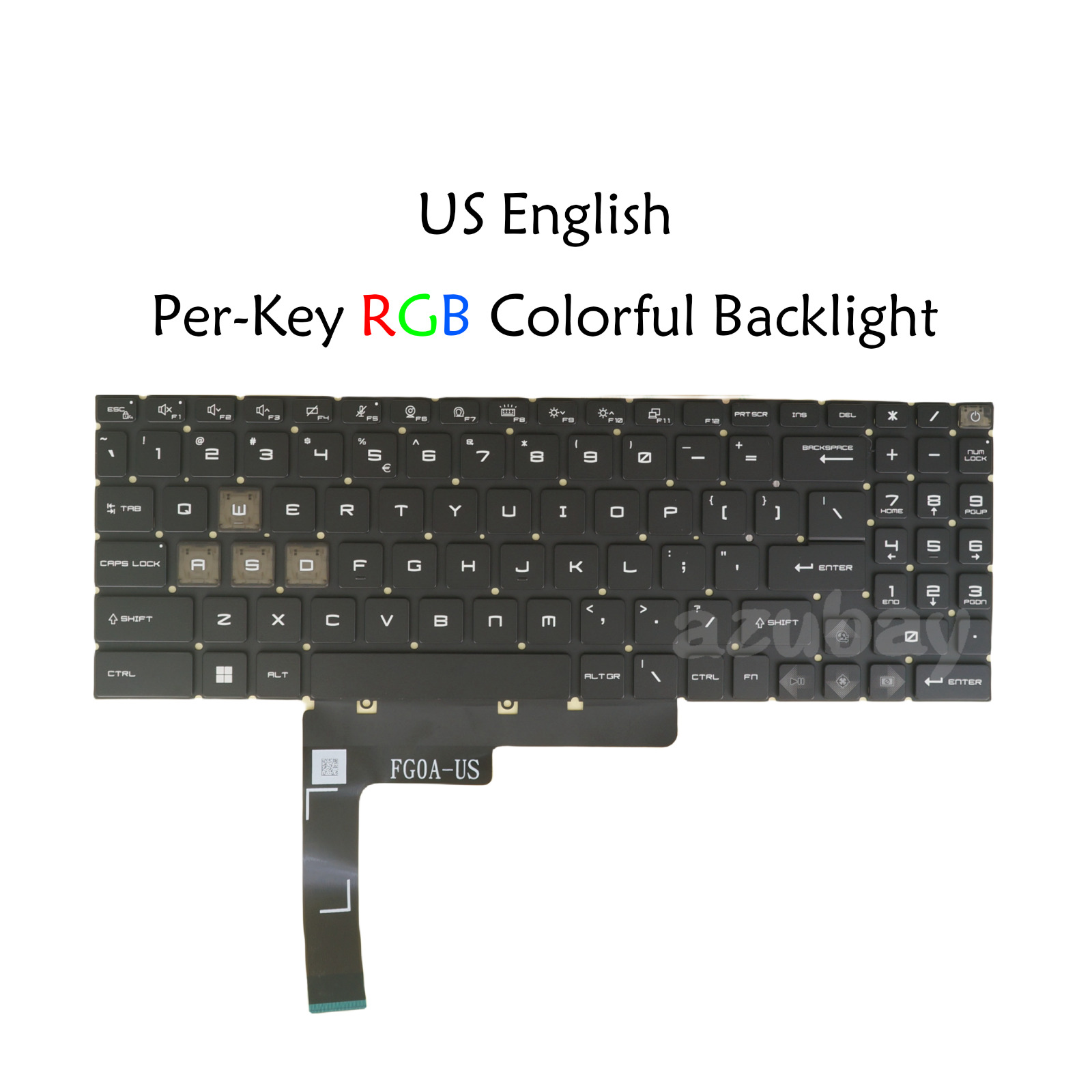 RGB Backlit Laptop Keyboard For MSI Vector GP68 GP68HX 13V 12V, GP78 GP78HX 13V
