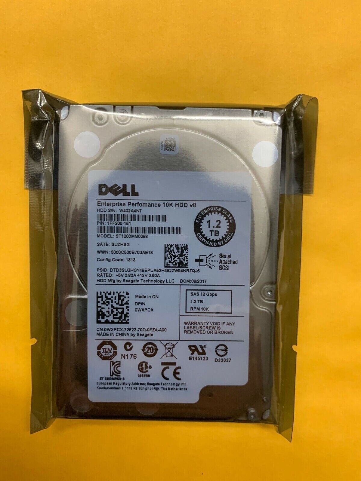 Dell WXPCX 0WXPCX ST1200MM0088 1.2TB 10K SAS 12GB/s 2.5 in HDD Hard Drive