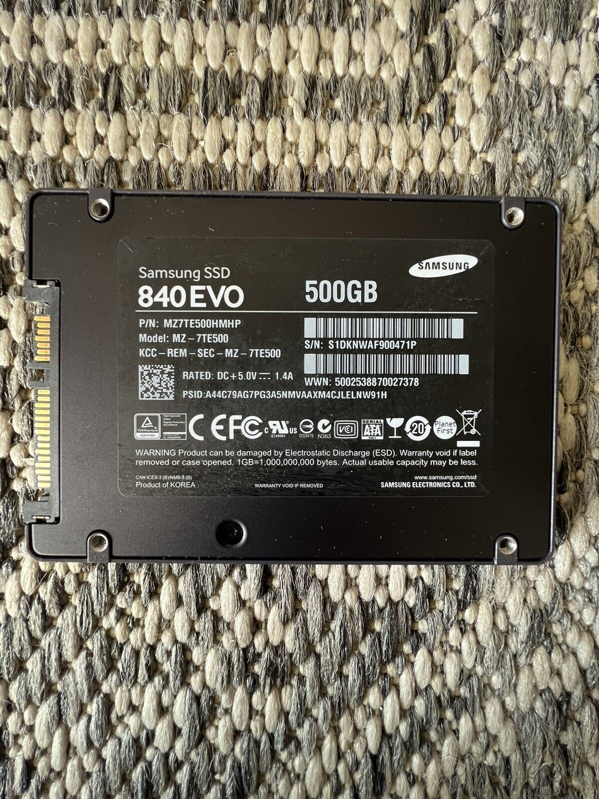 SAMSUNG 840 EVO 500GB SSD Solid State Drive MZ7TE500HMHP Internal 2.5