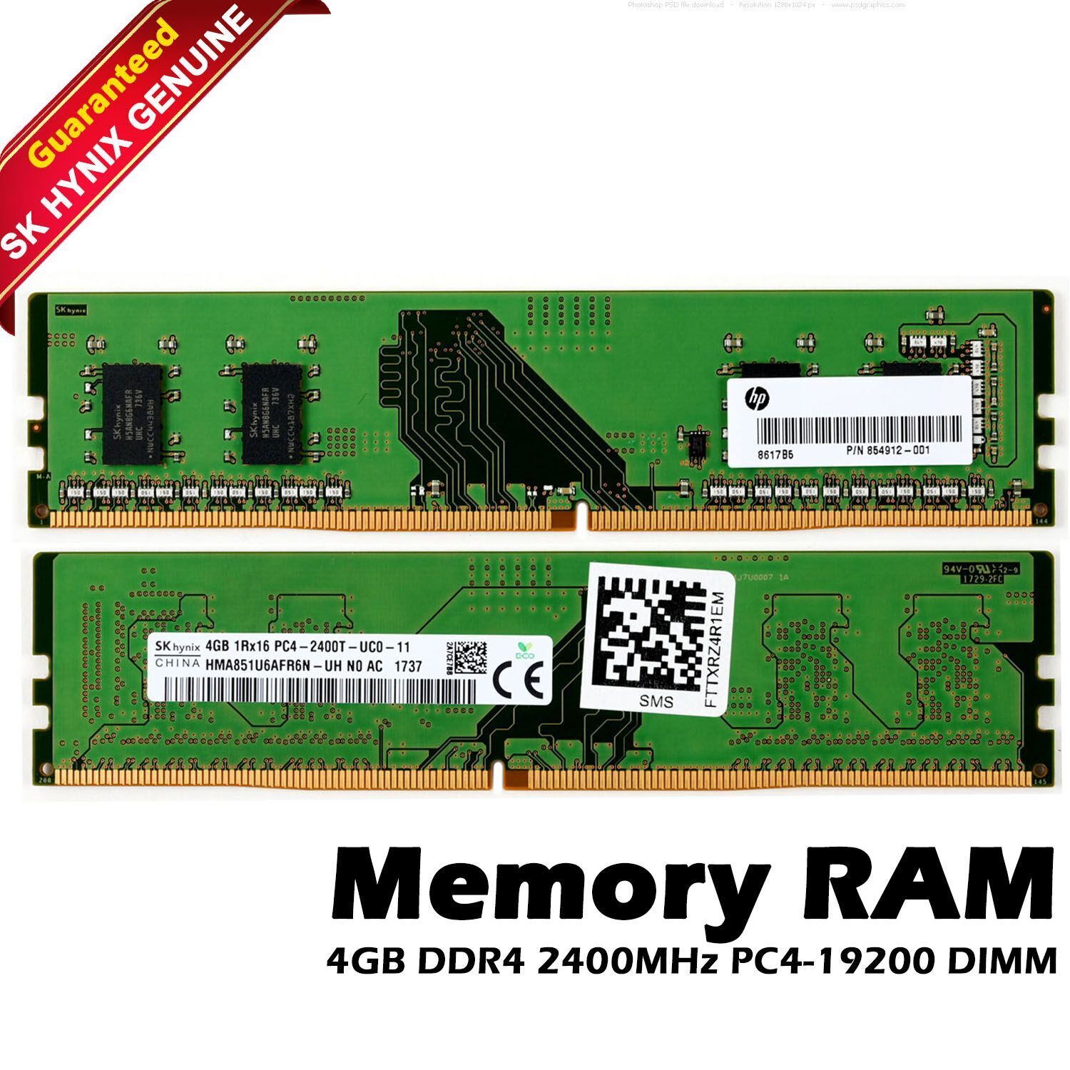 HP 854912-001 SKHYNIX 4GB RAM 1RX16 DDR4 PC4-2400T-UC0-11 DESKTOP MEMORY RAM