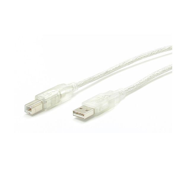 StarTech USBFAB15T 15 ft Transparent USB 2.0 Cable - A to B - Type A Male