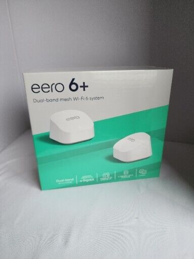 Amazon eero 6+ mesh Wi-Fi system | Fast and reliable gigabit speeds - 2 pack