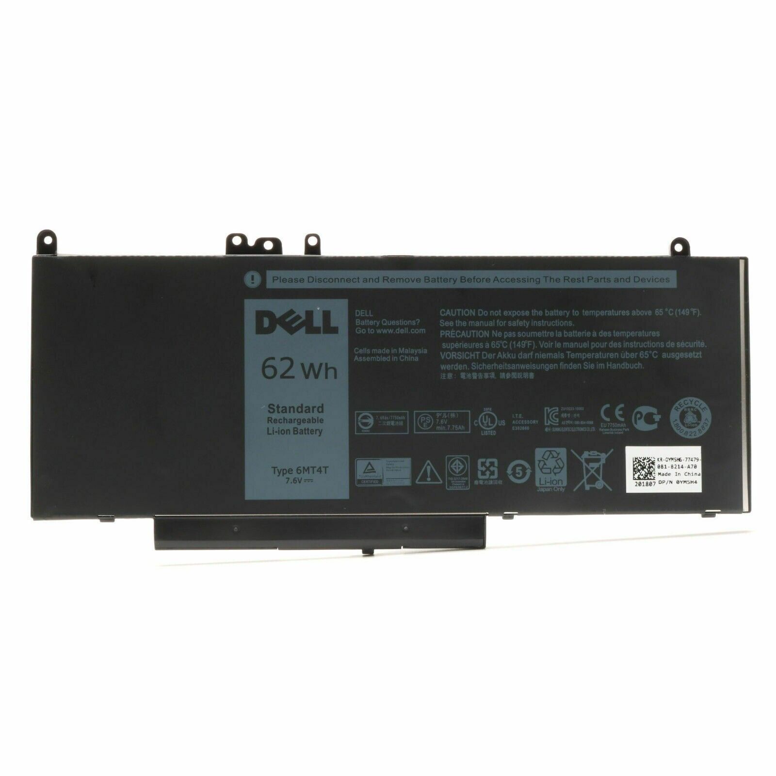OEM 93FTF Battery For Dell Latitude 5280 5480 5580 5290 5490 D4CMT 4YFVG 51WH US
