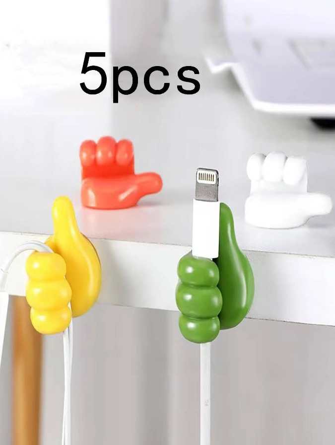 5pcs Small & Multicolor Hand Cable Organizers, No Punching Required, NEW